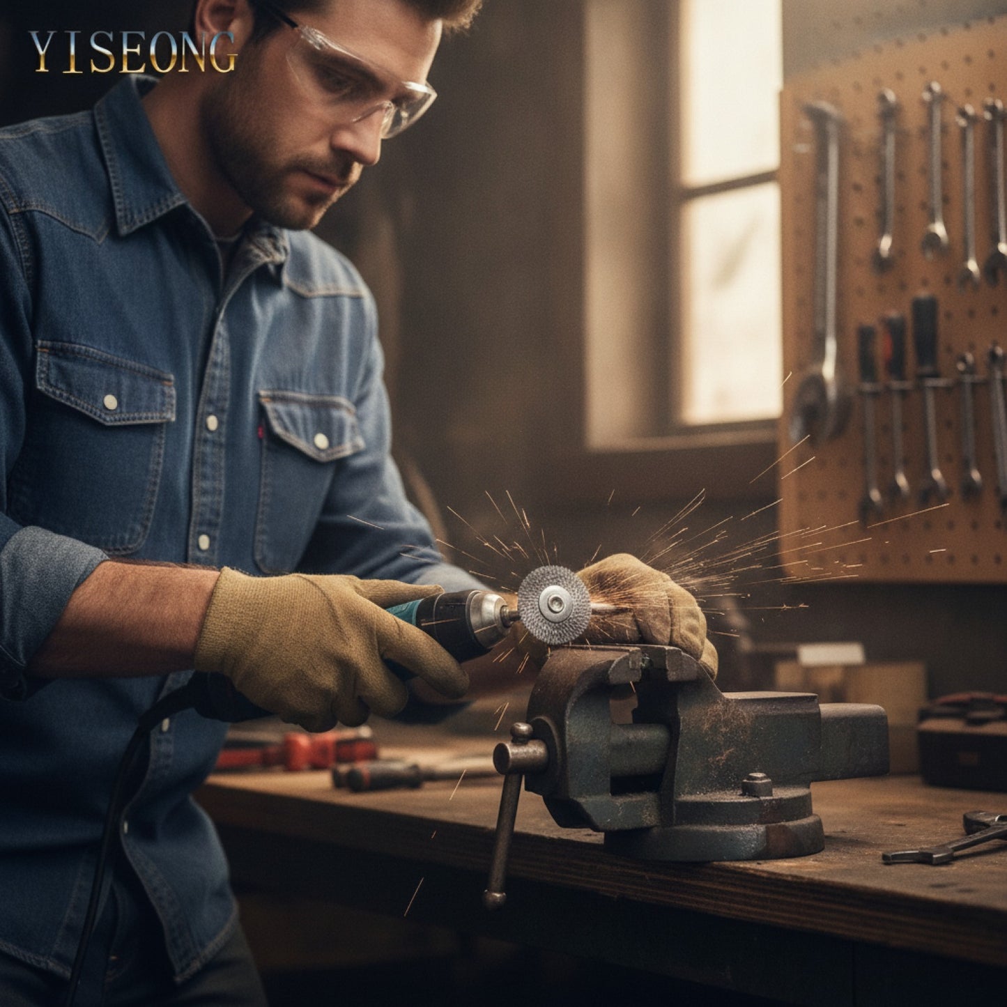 Set brosses acier rotatives 22mm
