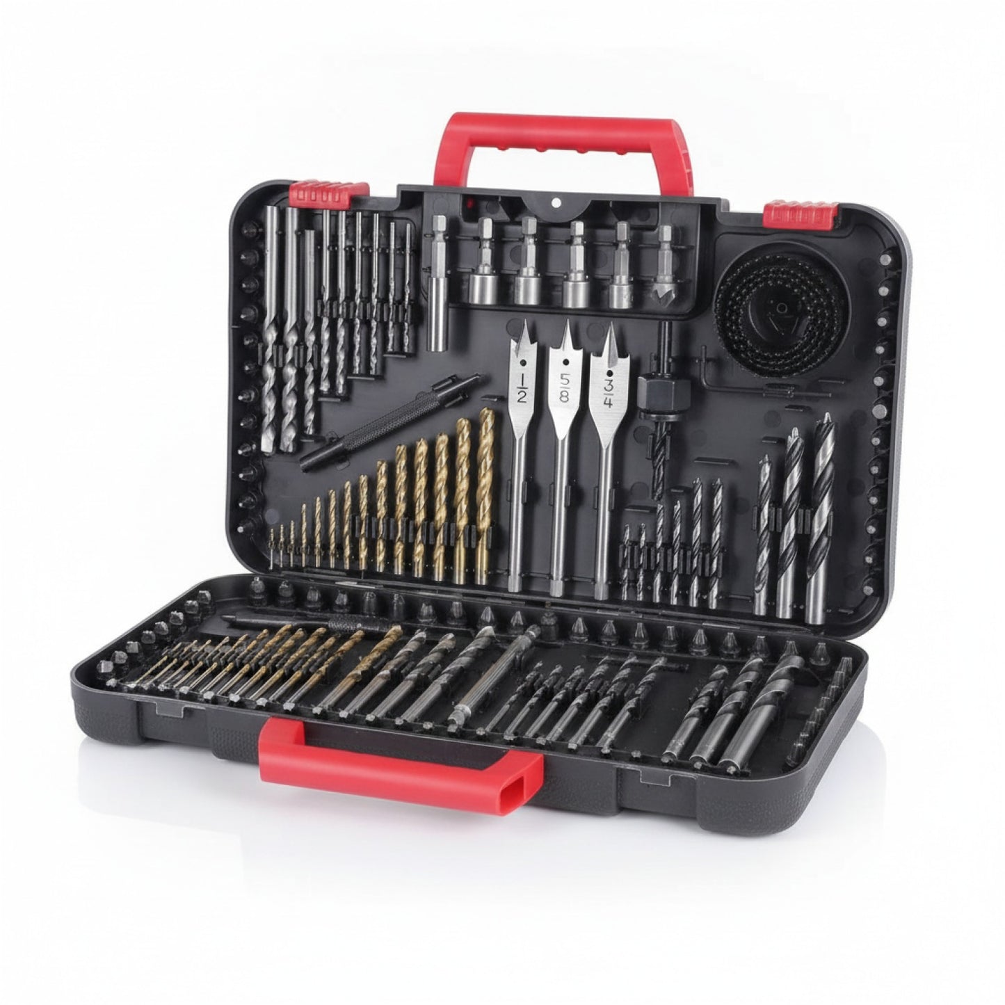 100pcs Drill Bit Set,100 Pieces Impact Driver Bits & Screwdriver Bits Set, for Drilling Metal, Wood, Masonry and Plastic