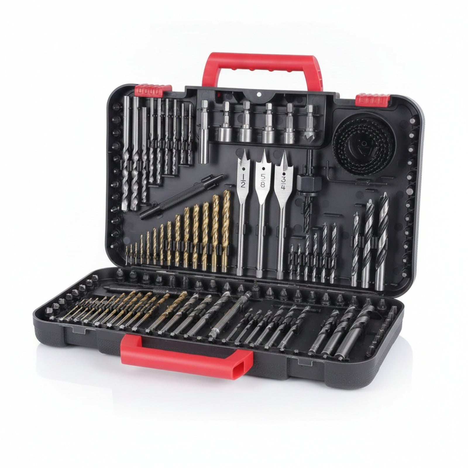 100pcs Drill Bit Set,100 Pieces Impact Driver Bits & Screwdriver Bits Set, for Drilling Metal, Wood, Masonry and Plastic