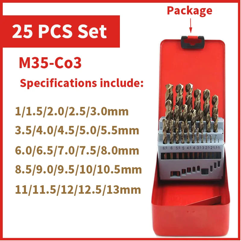 Kit Forets Cobalt M35 Acier Inoxydable
