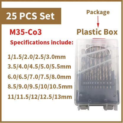Kit Forets Cobalt M35 Acier Inoxydable
