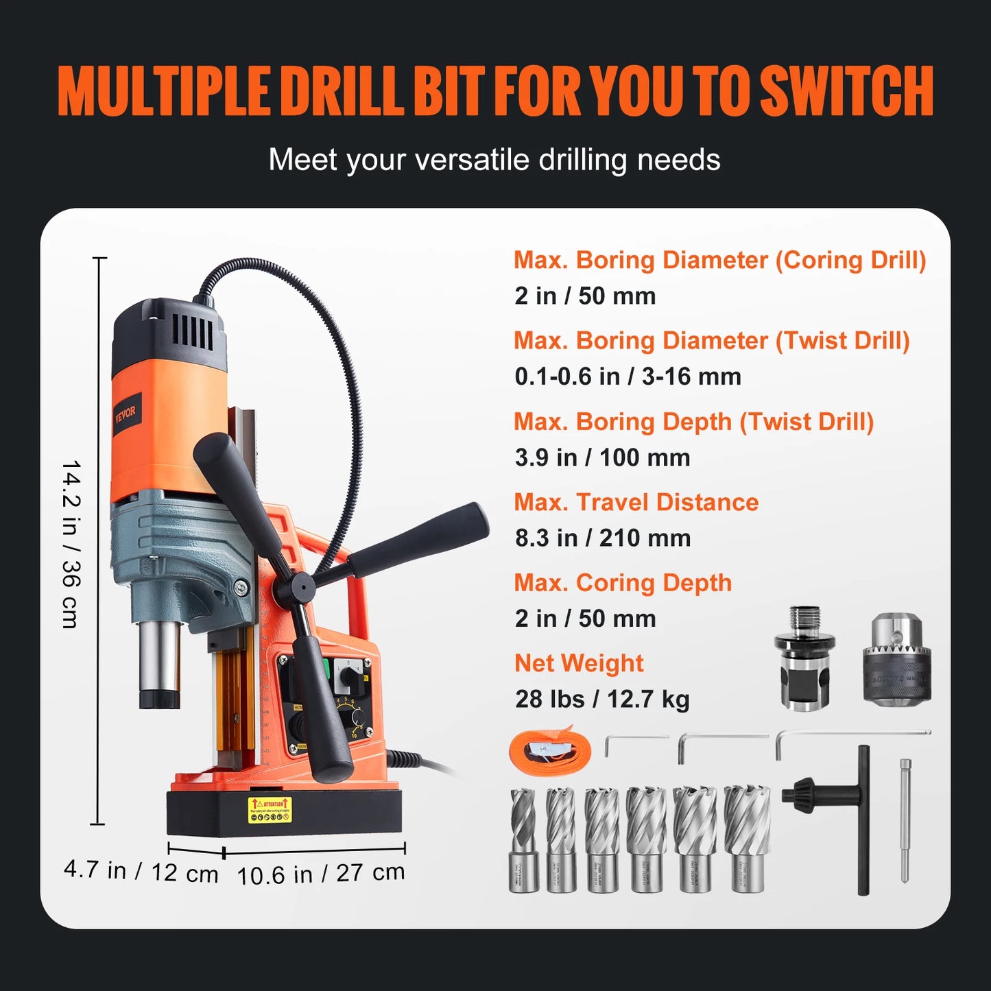 Perceuse Magnétique Puissante 1300W/1550W - Polyvalente