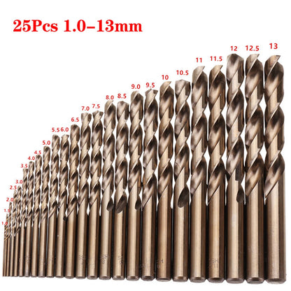 Forets Métal HSS-Co M35 Cobalt – Jeu de Forets Hélicoïdaux pour Acier Inoxydable (5 à 25 Pièces)