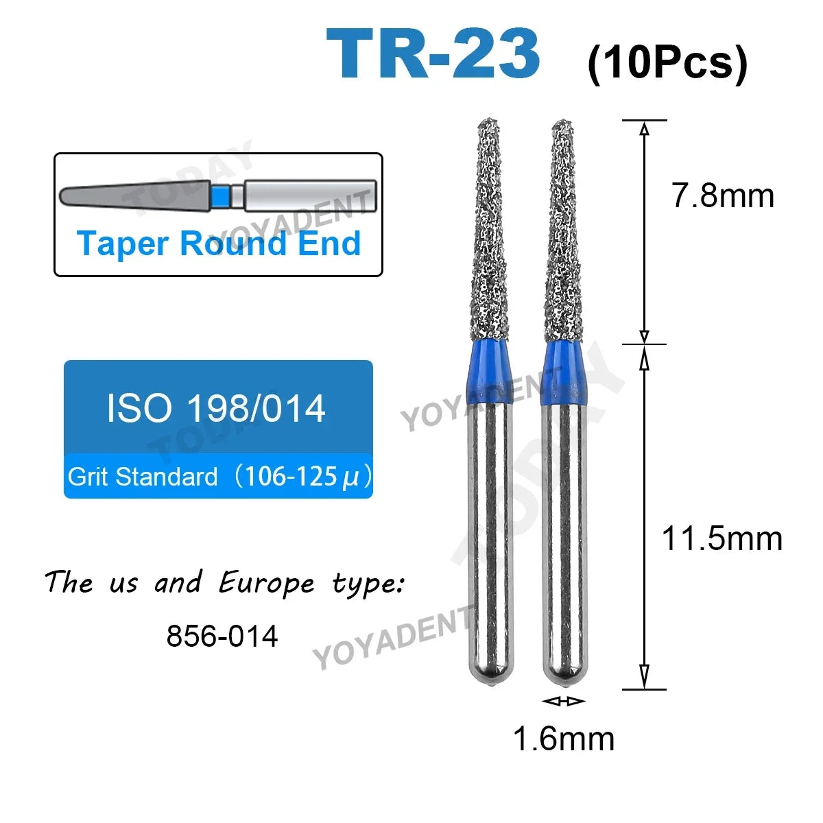 Fraise Dentaire Diamant TR Type - 10 Pcs