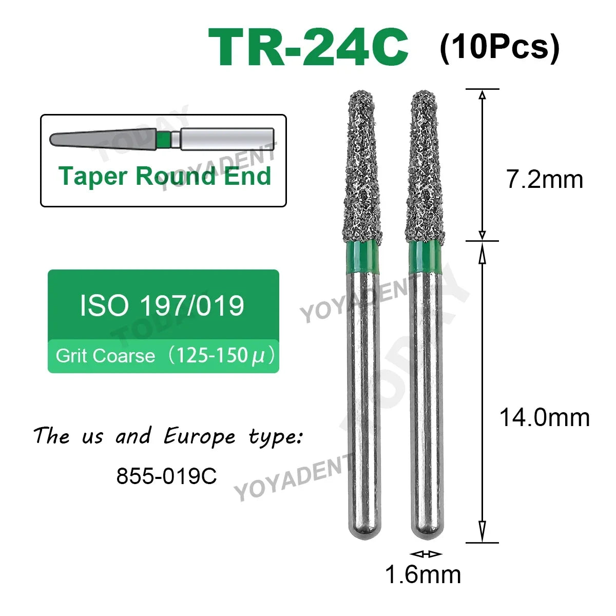 Fraise Dentaire Diamant TR Type - 10 Pcs