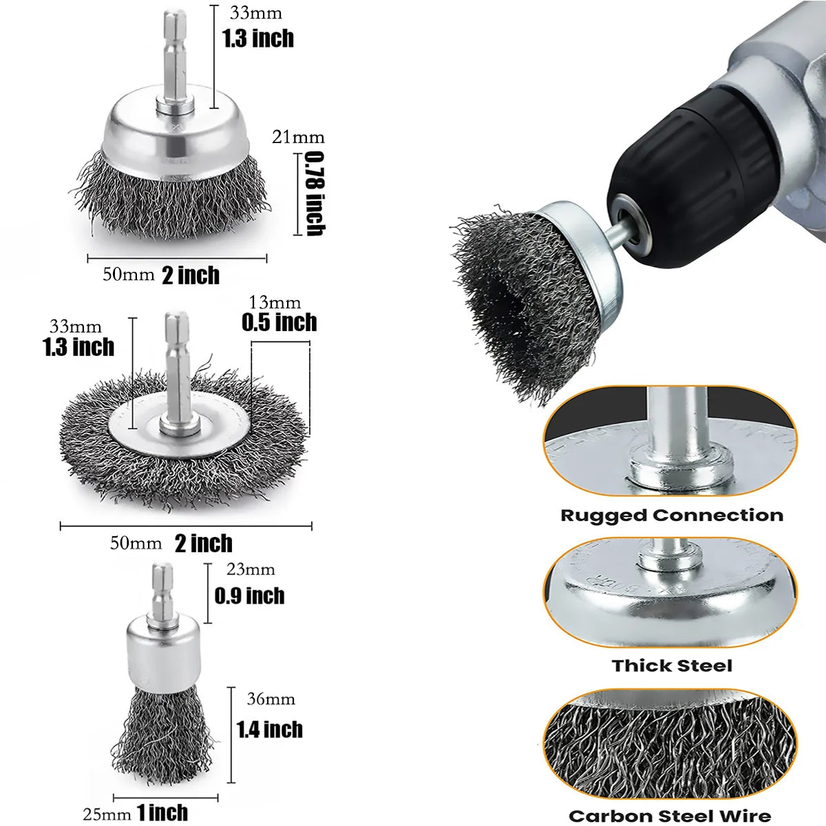 Ensemble Brosses pour Perceuse: 10 Pièces