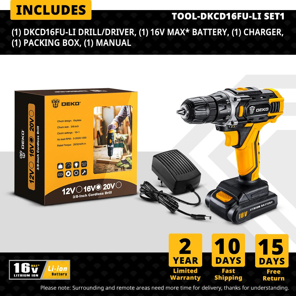 Perceuse sans fil DEKO 20V Compacte