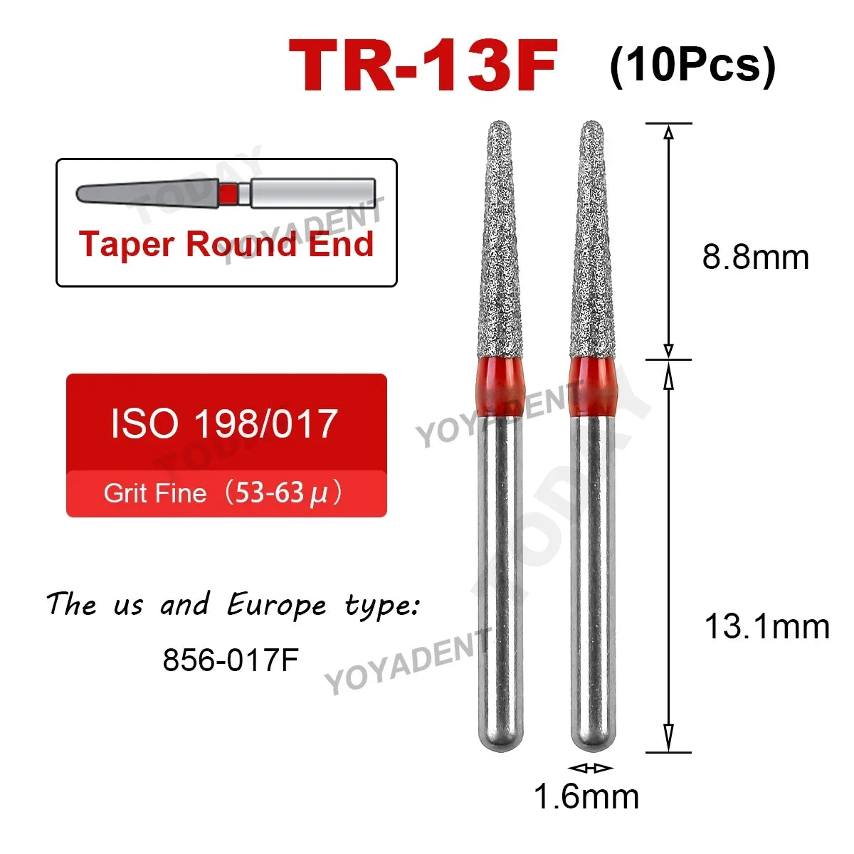 Fraise Dentaire Diamant TR Type - 10 Pcs