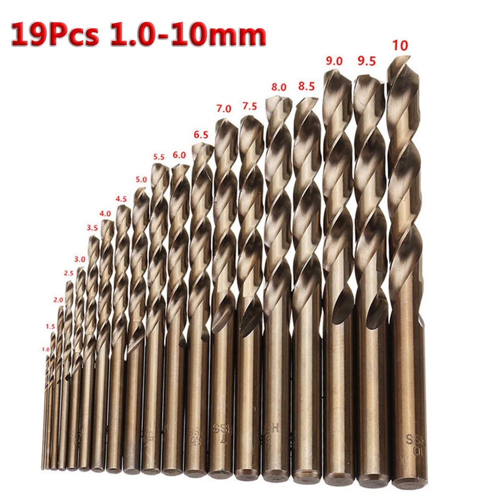 Forets Métal HSS-Co M35 Cobalt – Jeu de Forets Hélicoïdaux pour Acier Inoxydable (5 à 25 Pièces)