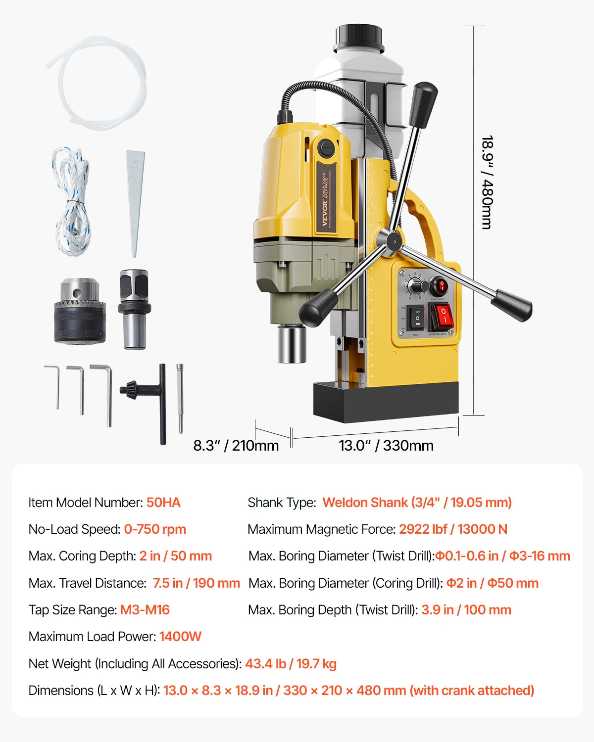 Perceuse Magnétique Électrique Portable 1400W