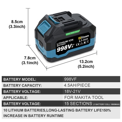 Batterie Lithium-Ion 4.0AH 4.5AH pour Perceuse sans fil/Marteau sans balai/visseuse 18V - Rechargeable