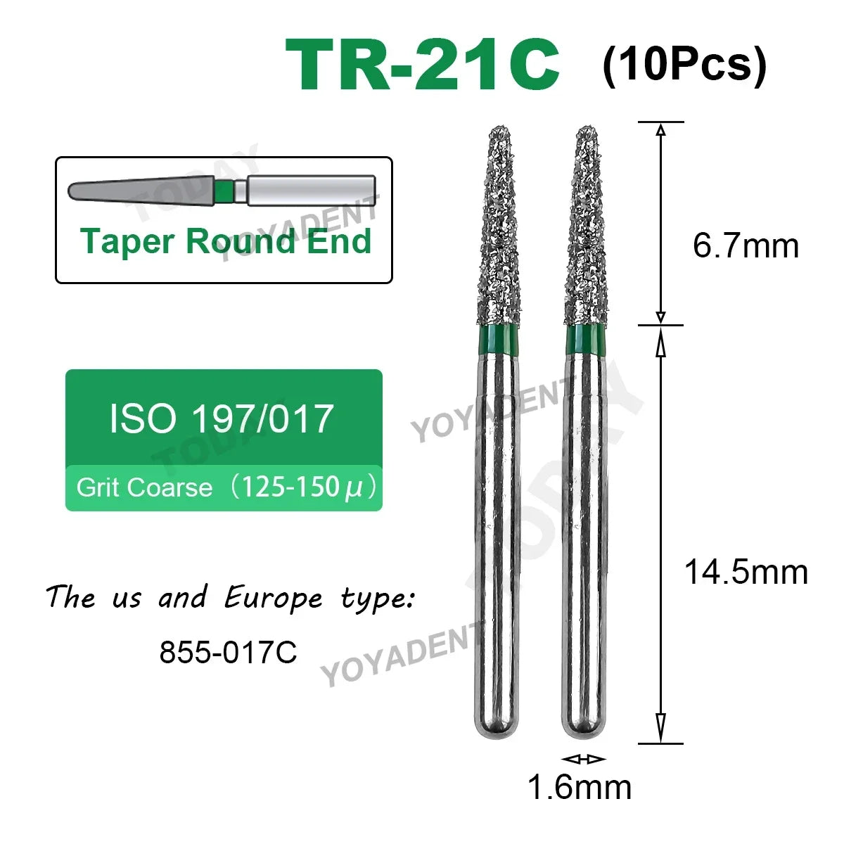 Fraise Dentaire Diamant TR Type - 10 Pcs