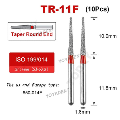Fraise Dentaire Diamant TR Type - 10 Pcs