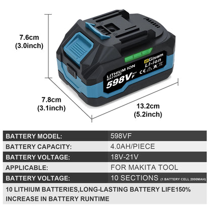 Batterie Lithium-Ion 4.0AH 4.5AH pour Perceuse sans fil/Marteau sans balai/visseuse 18V - Rechargeable