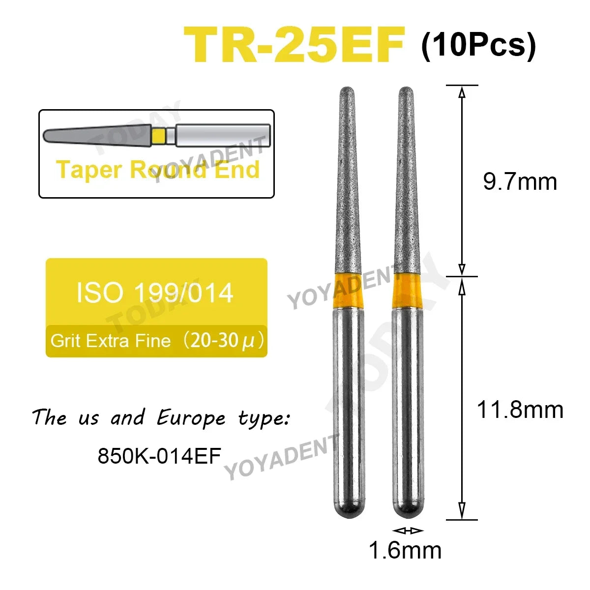 Fraise Dentaire Diamant TR Type - 10 Pcs