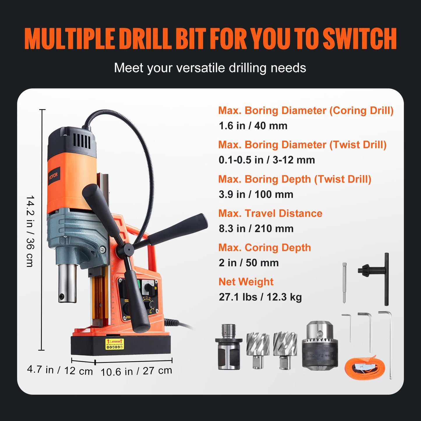 Perceuse Magnétique Puissante 1300W/1550W - Polyvalente