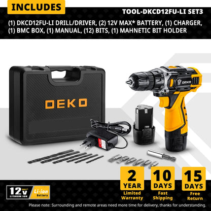 Perceuse sans fil DEKO 20V Compacte