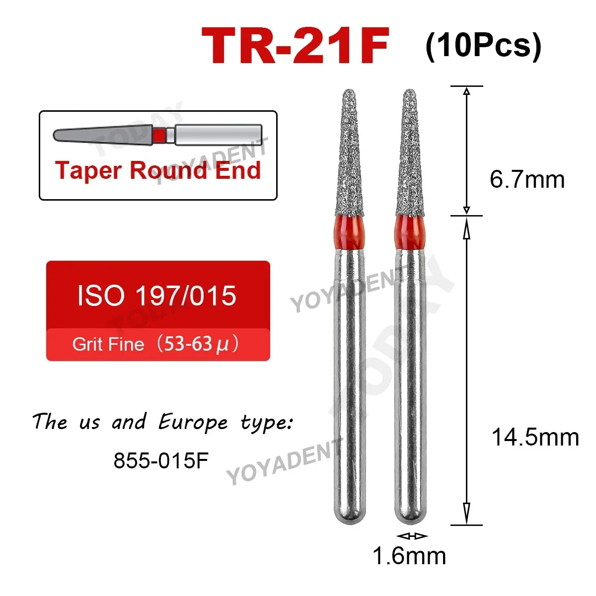 Fraise Dentaire Diamant TR Type - 10 Pcs