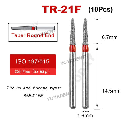 Fraise Dentaire Diamant TR Type - 10 Pcs