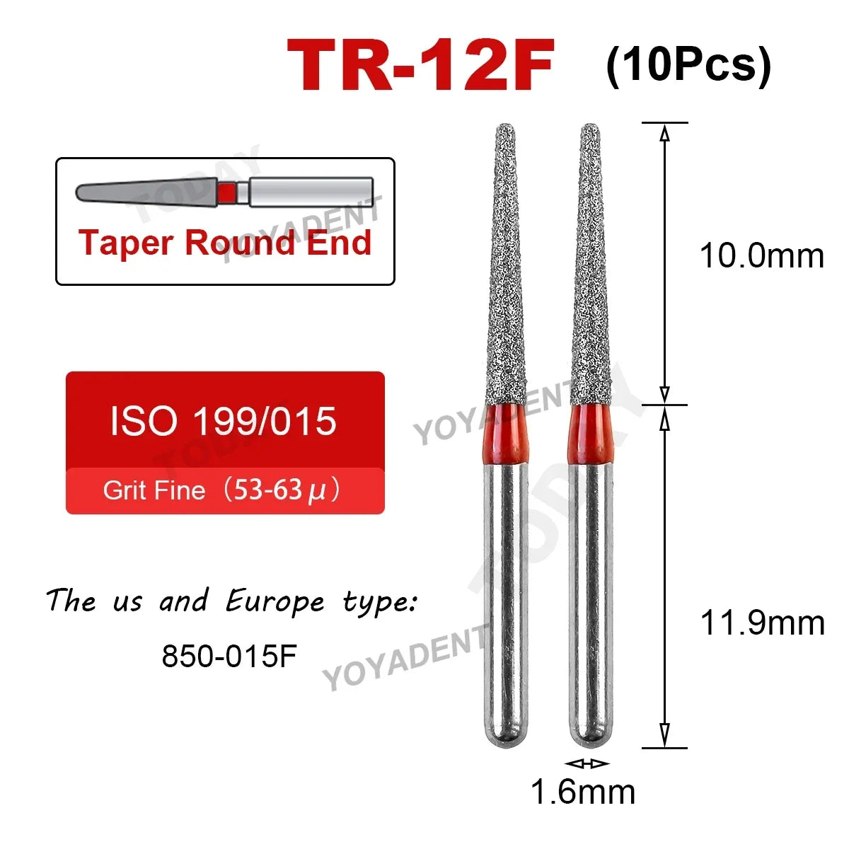 Fraise Dentaire Diamant TR Type - 10 Pcs