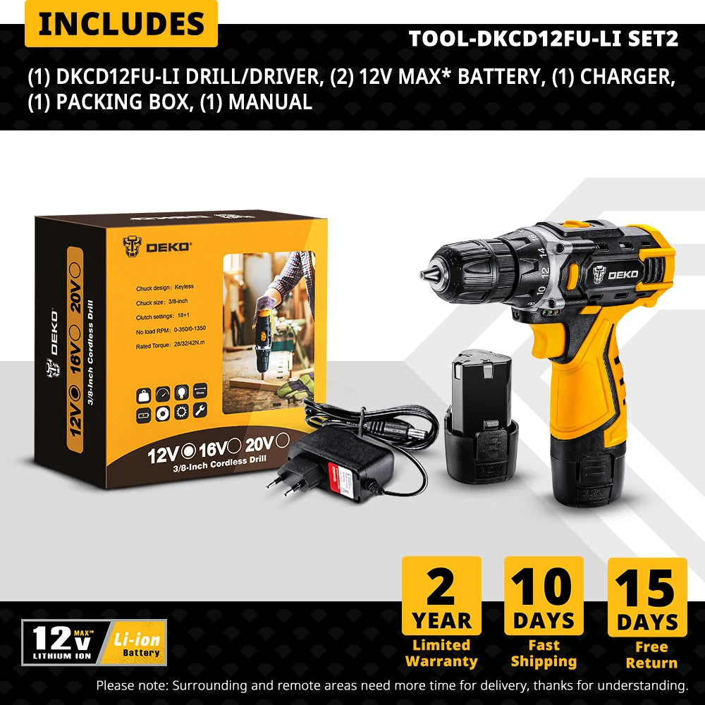 Perceuse sans fil DEKO 20V Compacte