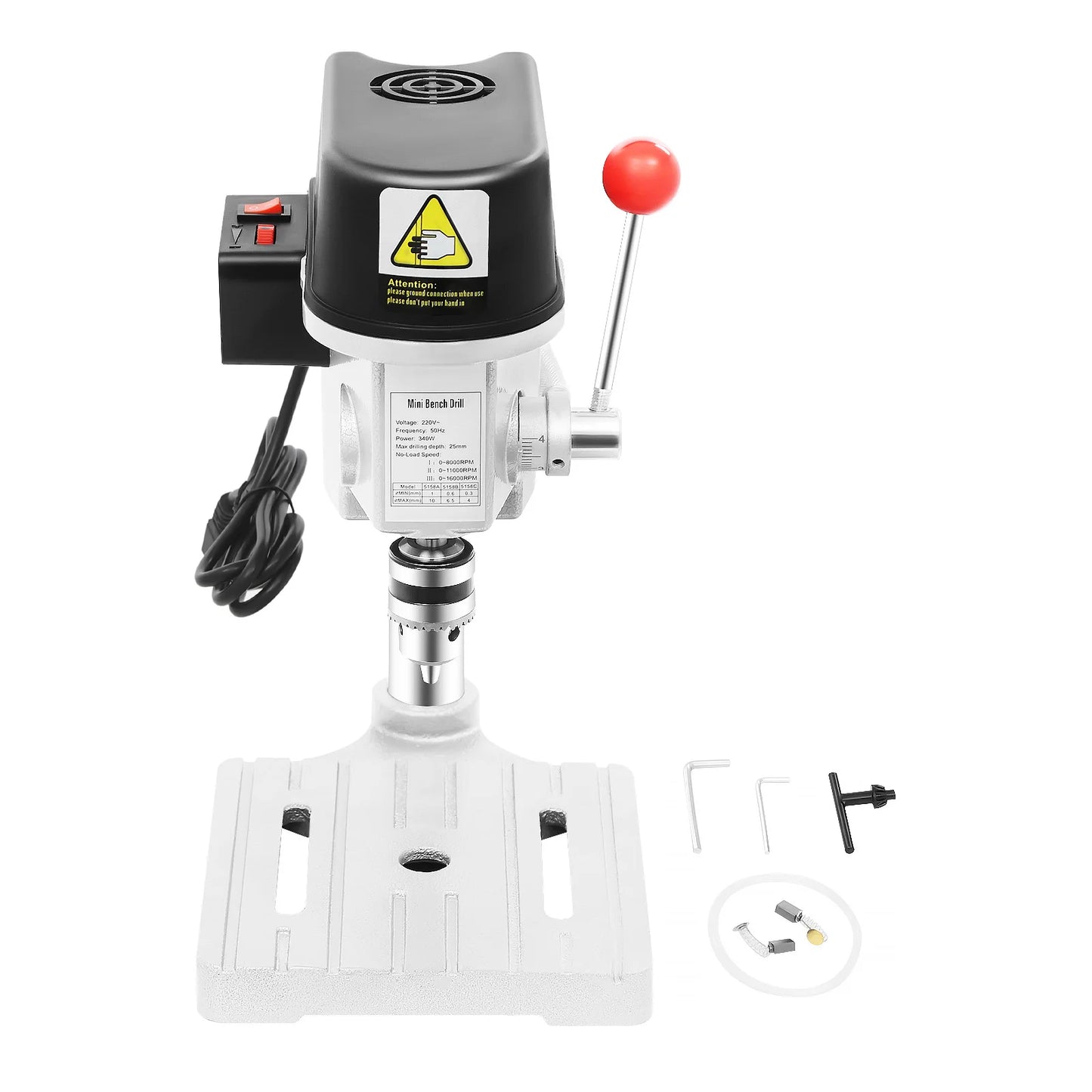 Perceuse d'établi Mini 340W, 3 vitesses réglables