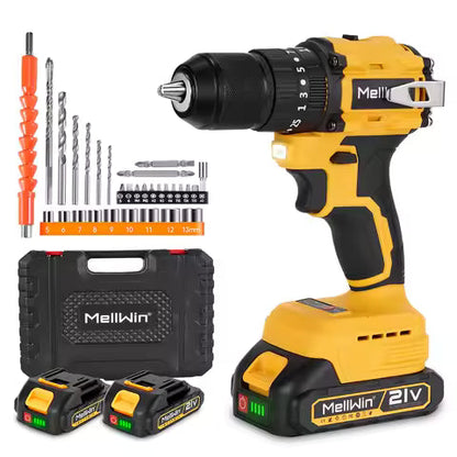 Perceuse à percussion sans balais MELLWIN 18V - 13mm, 25+3 couples, pour batterie Makita