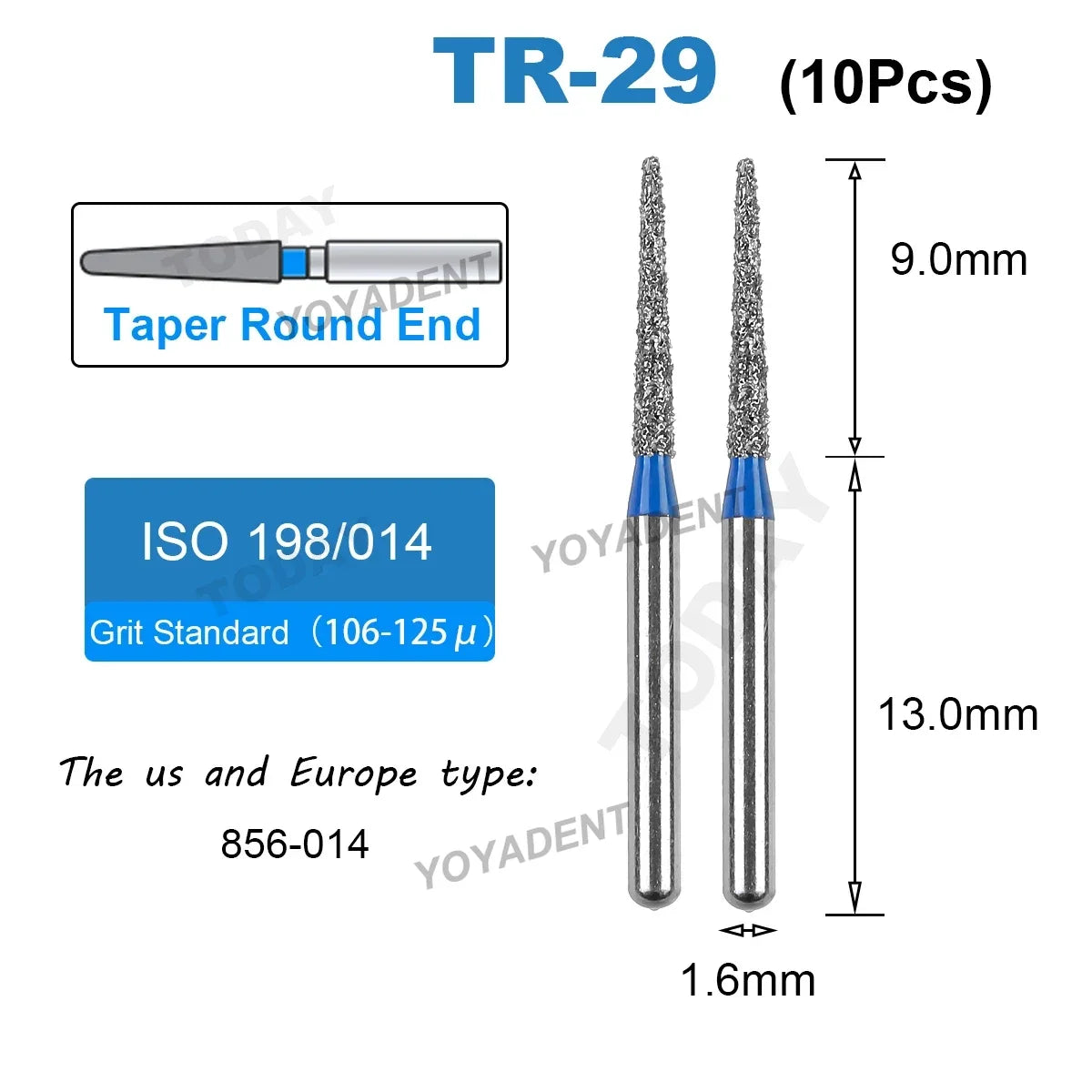 Fraise Dentaire Diamant TR Type - 10 Pcs