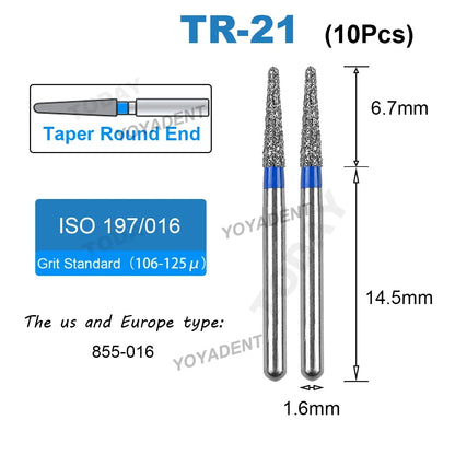 Fraise Dentaire Diamant TR Type - 10 Pcs