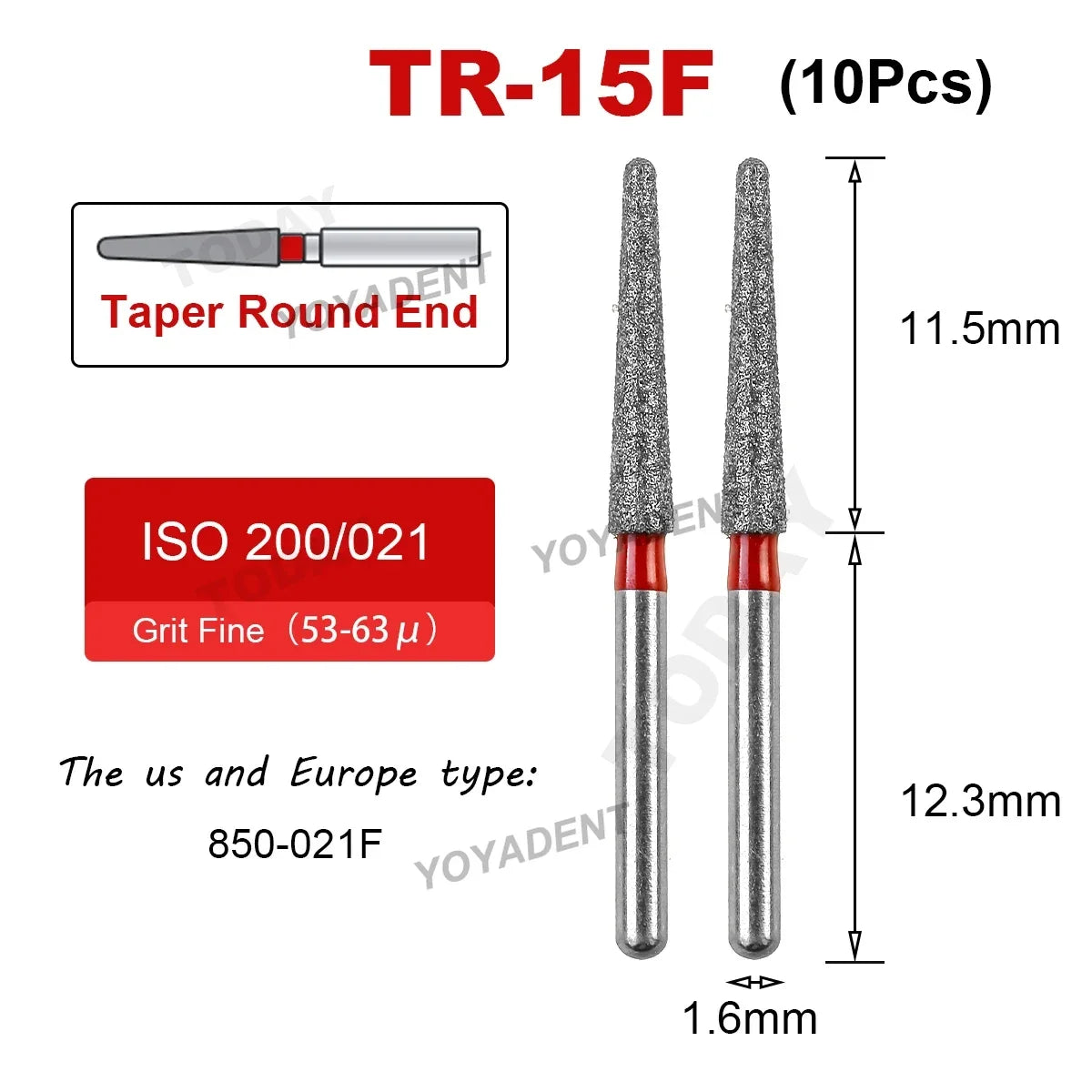 Fraise Dentaire Diamant TR Type - 10 Pcs