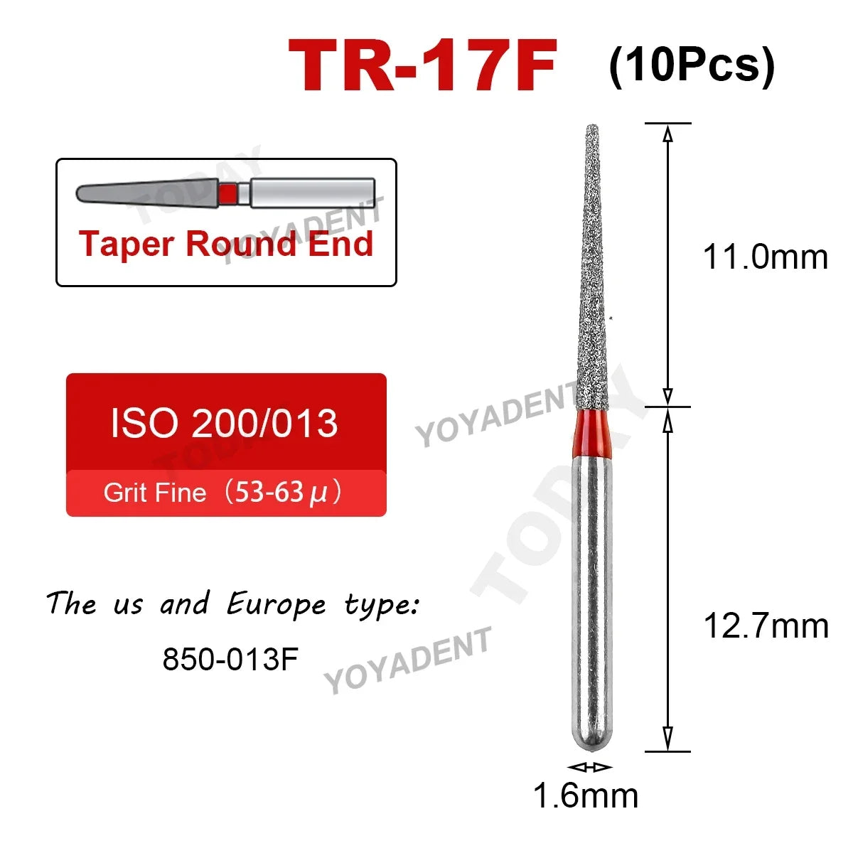 Fraise Dentaire Diamant TR Type - 10 Pcs
