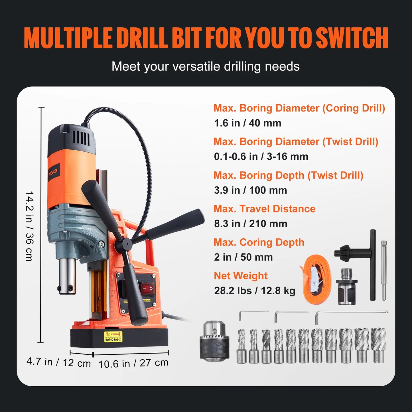 Perceuse Magnétique Puissante 1300W/1550W - Polyvalente