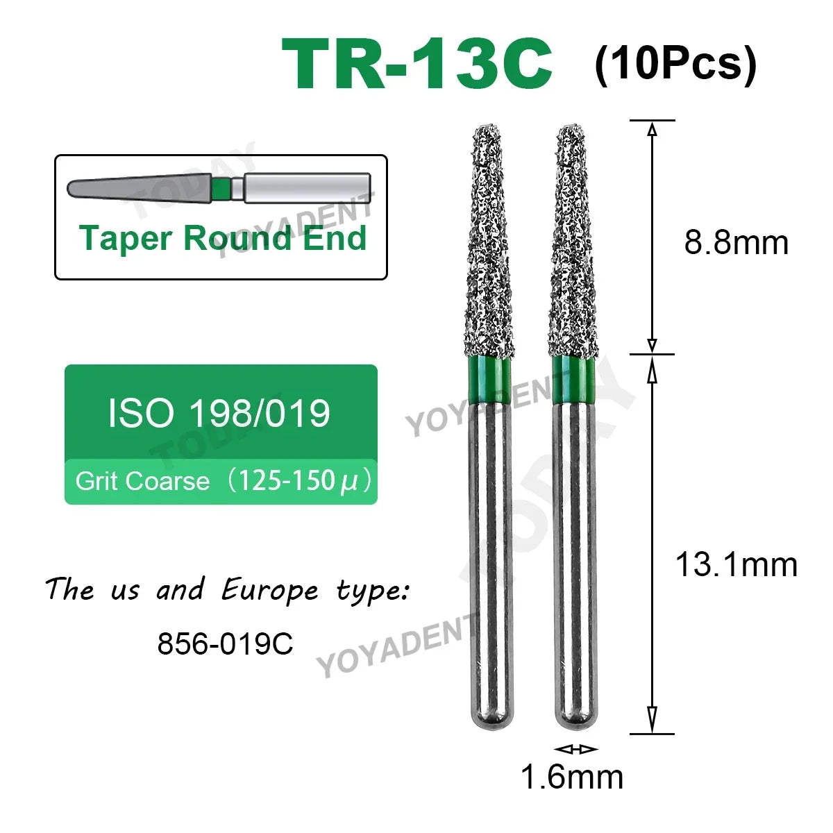 Fraise Dentaire Diamant TR Type - 10 Pcs