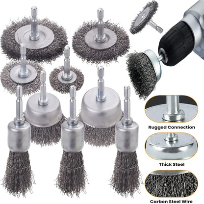 Ensemble Brosses pour Perceuse: 10 Pièces