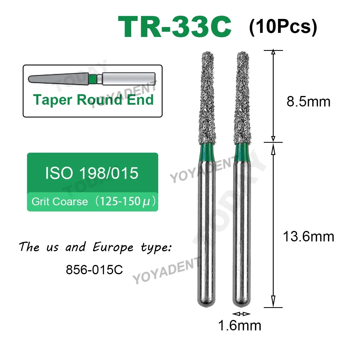 Fraise Dentaire Diamant TR Type - 10 Pcs
