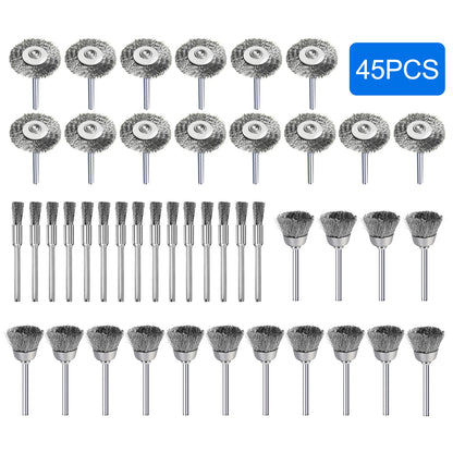 Ensemble Brosses Métalliques Polissage Rotatif