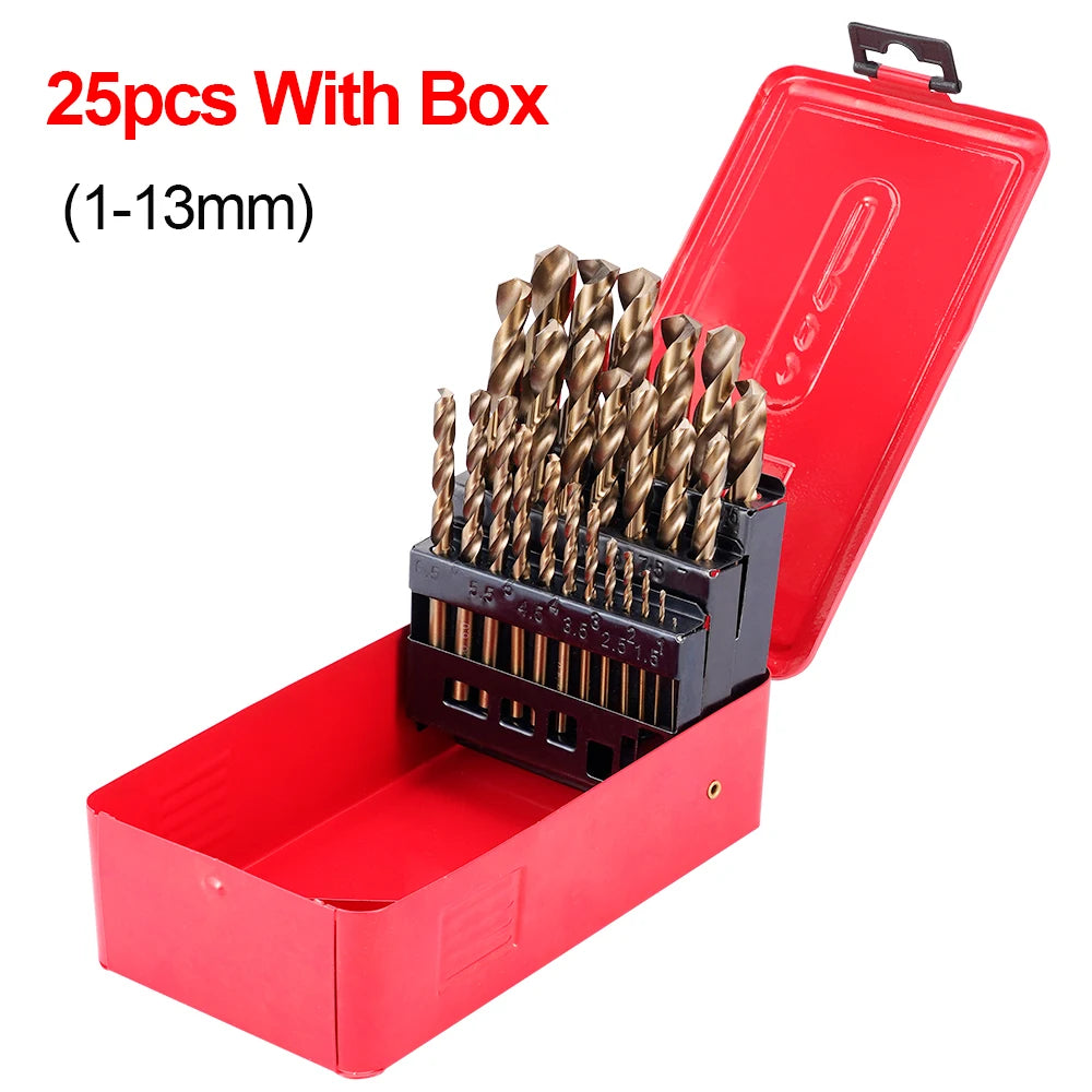 Forets Métal HSS-Co M35 Cobalt – Jeu de Forets Hélicoïdaux pour Acier Inoxydable (5 à 25 Pièces)
