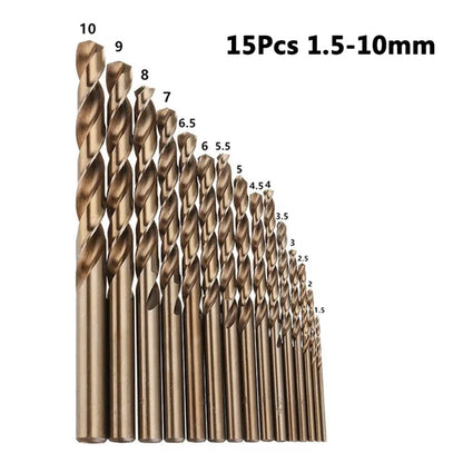 Forets Métal HSS-Co M35 Cobalt – Jeu de Forets Hélicoïdaux pour Acier Inoxydable (5 à 25 Pièces)