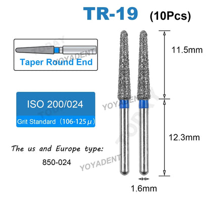 Fraise Dentaire Diamant TR Type - 10 Pcs
