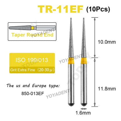 Fraise Dentaire Diamant TR Type - 10 Pcs