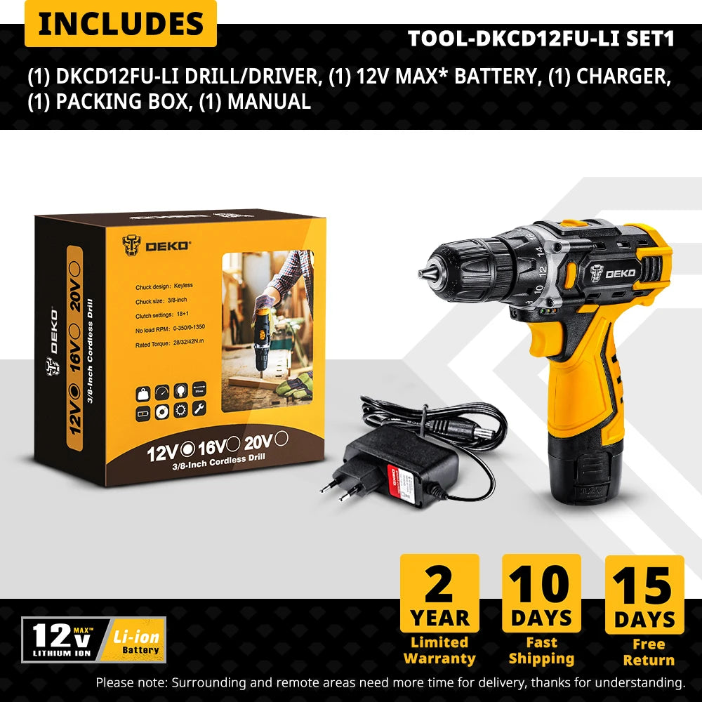 Perceuse sans fil DEKO 20V Compacte