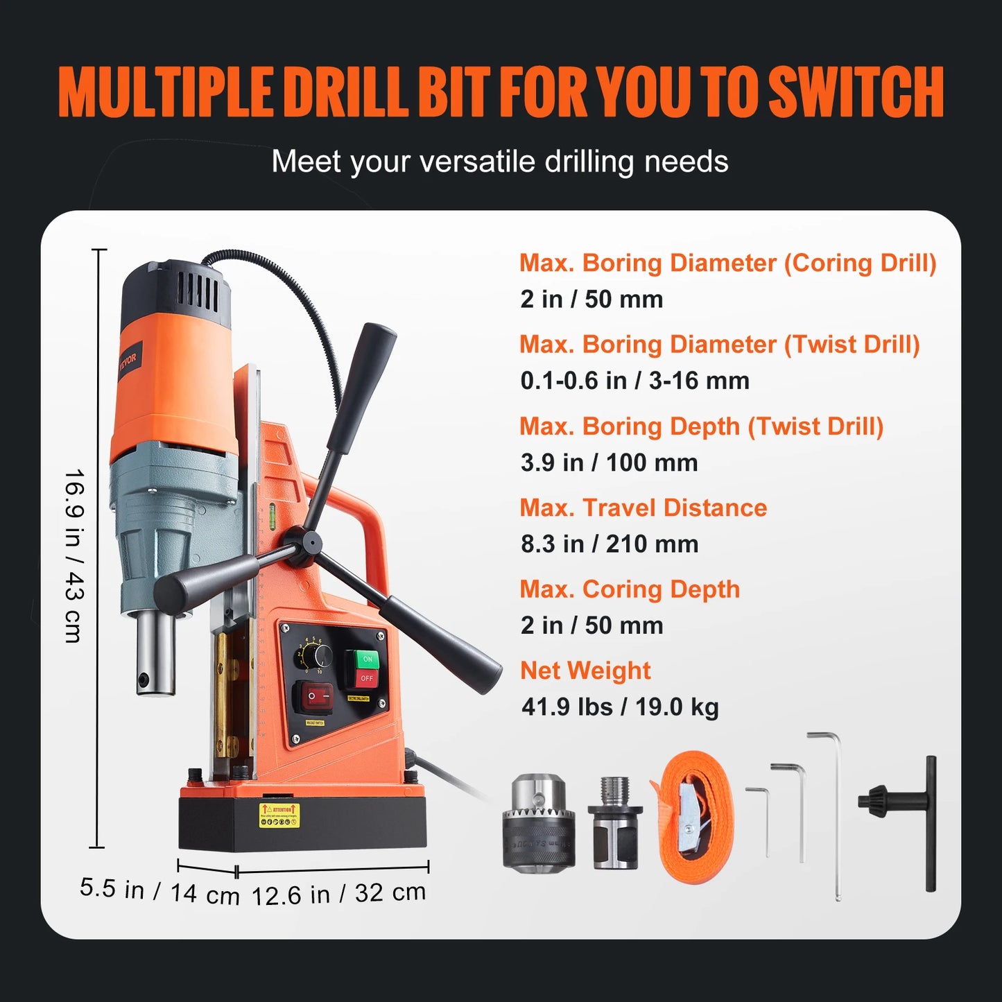 Perceuse Magnétique Puissante 1300W/1550W - Polyvalente