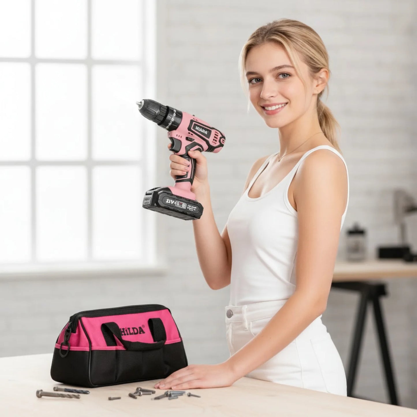 Perceuse Rose Sans Fil Spiralée