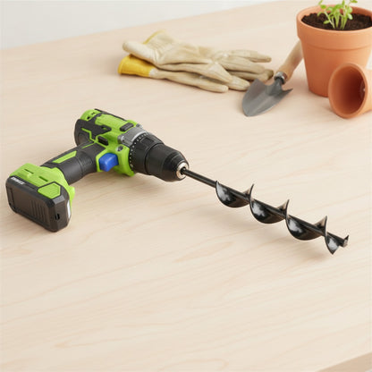 Mèche à spirale pour jardin avec embout hexagonal - Outil pour creuser les trous de plantation.