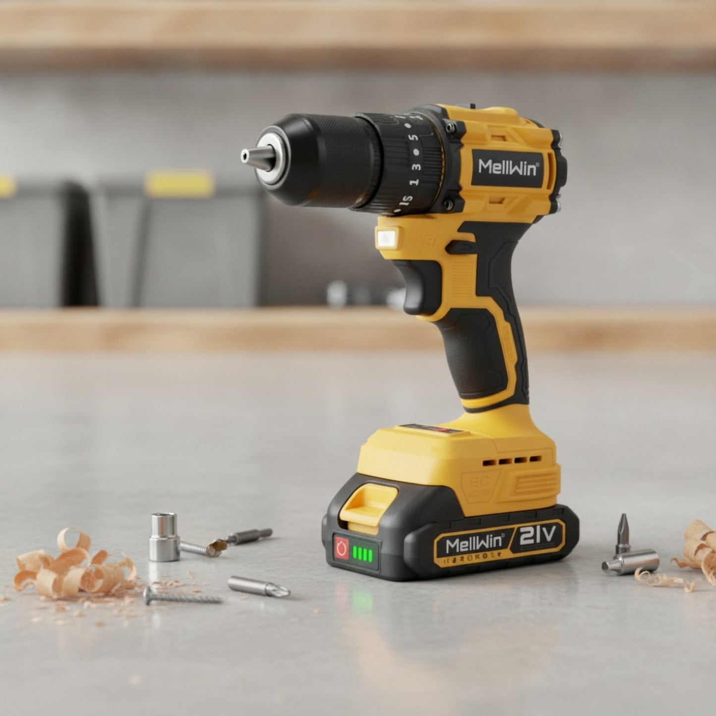Perceuse à percussion sans balais MELLWIN 18V - 13mm, 25+3 couples, pour batterie Makita