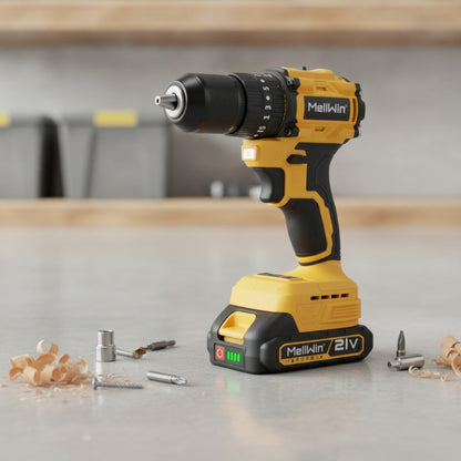 Perceuse à percussion sans balais MELLWIN 18V - 13mm, 25+3 couples, pour batterie Makita