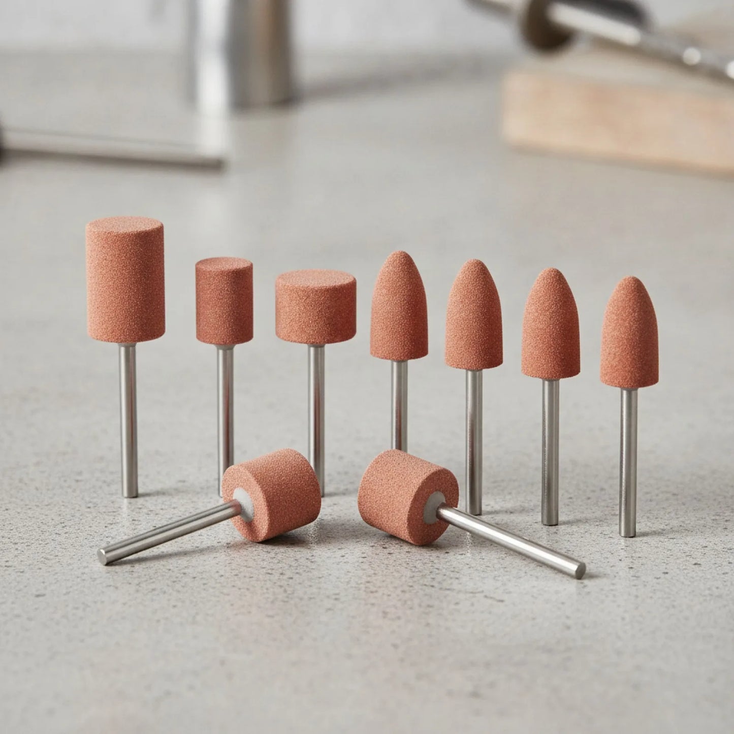 Embout Ponçage Perceuse, Pierre Abrasive pour Ponçage avec Queue 1/8