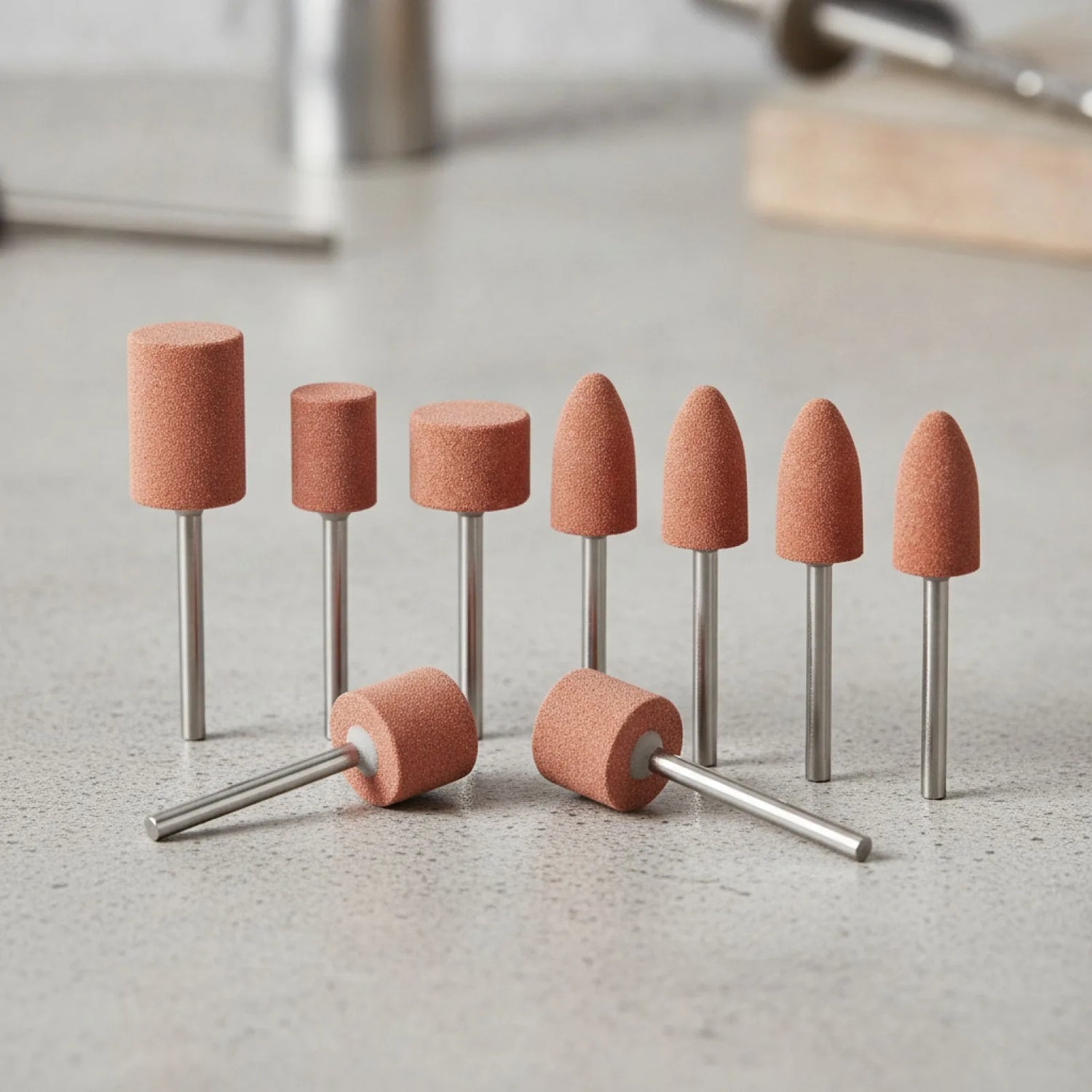 Embout Ponçage Perceuse, Pierre Abrasive pour Ponçage avec Queue 1/8