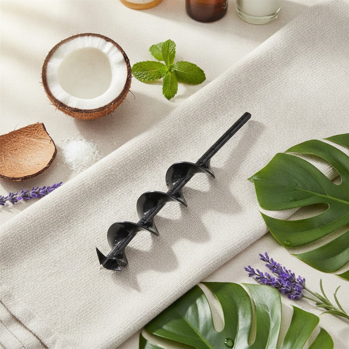 Mèche à spirale pour jardin avec embout hexagonal - Outil pour creuser les trous de plantation.