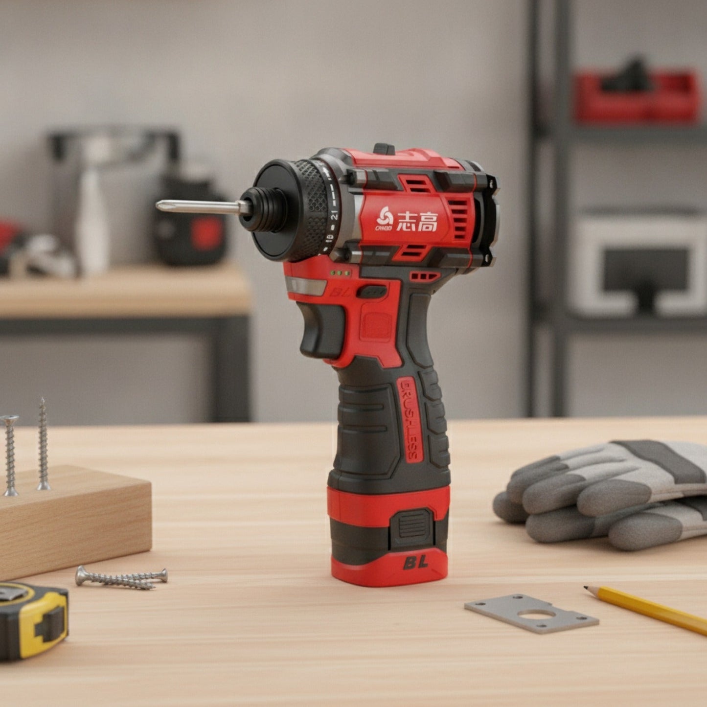 Perceuse sans fil CHIGO 18V Brushless 80Nm avec batterie Li-ion